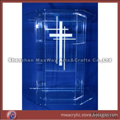 Logo Printing Exquisite PMMA Church Pulpit Podium